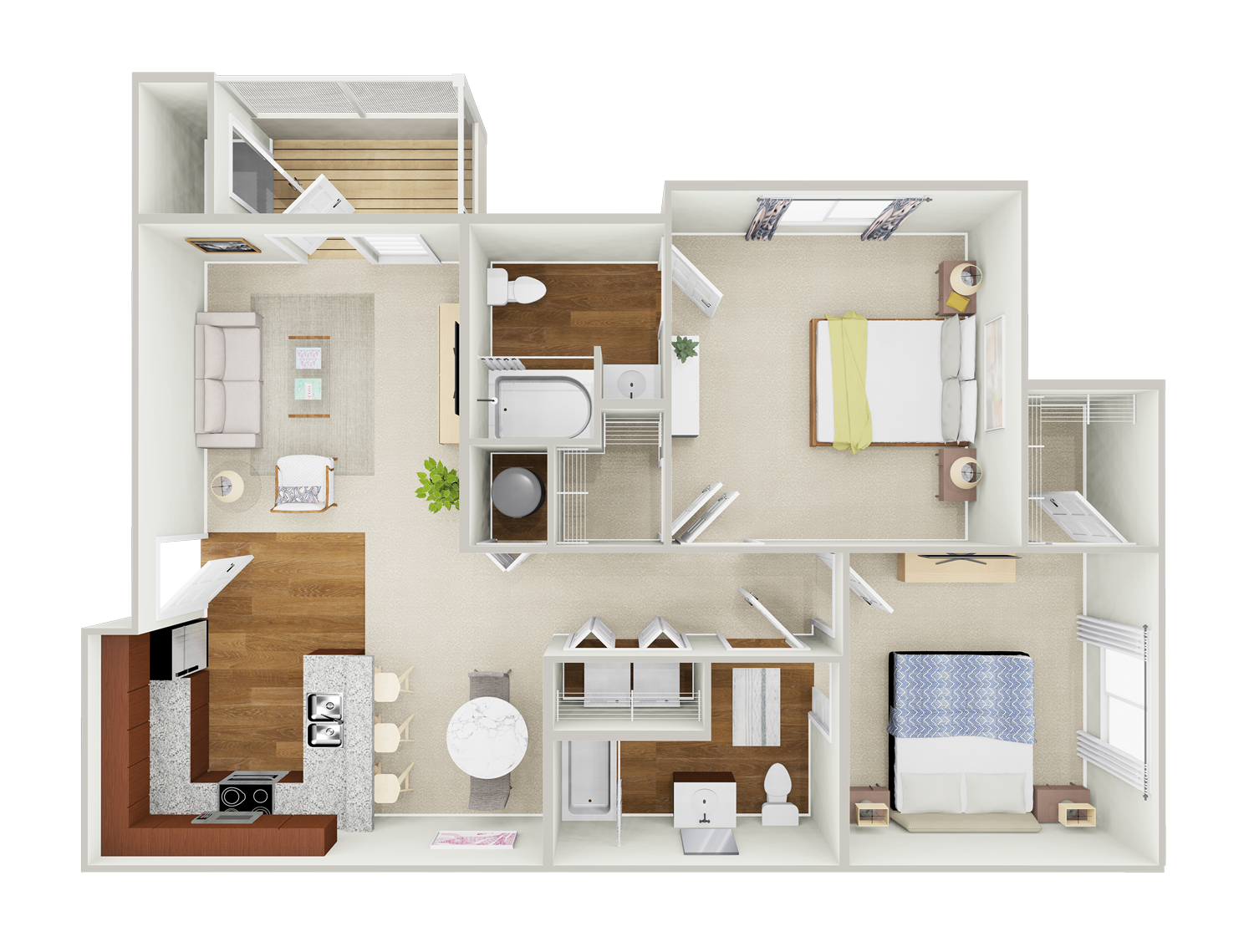 2 Bedroom Floor Plan 2